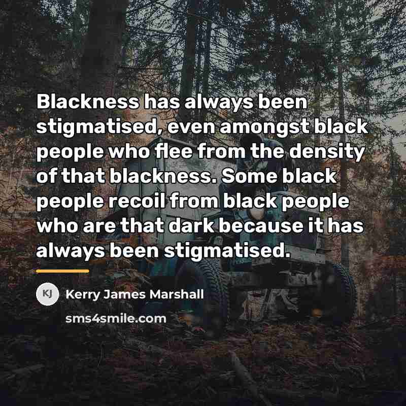 “Blackness has always been stigmatised, even amongst black people who…” quote by Kerry James Marshall