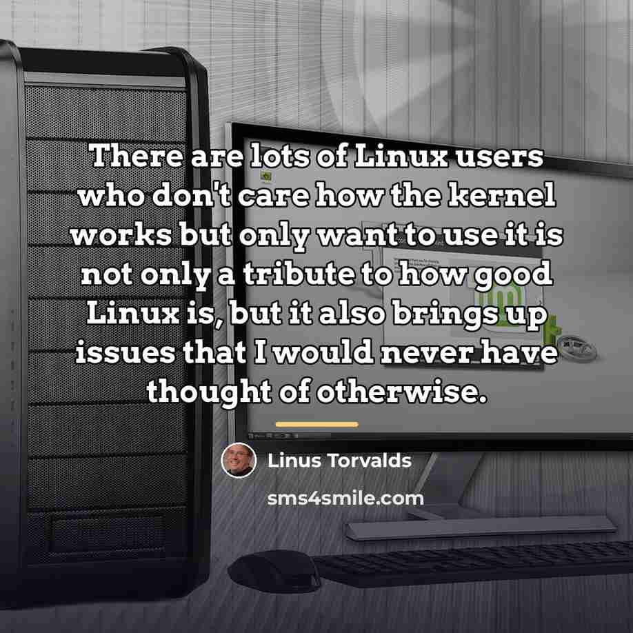 “There are lots of Linux users who don't care how…” quote by Linus Torvalds