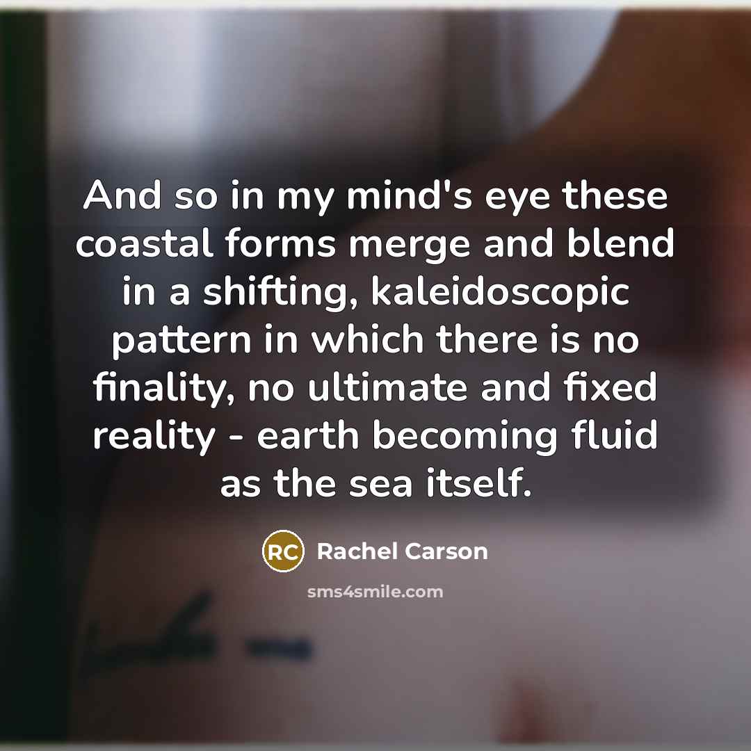 “And so in my mind's eye these coastal forms merge…” quote by Rachel Carson