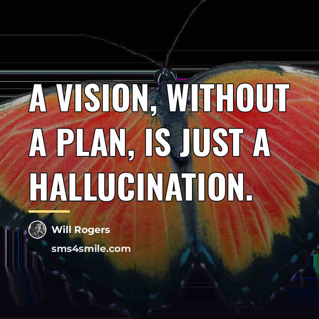 “A vision, without a plan, is just a hallucination.…” quote by Will Rogers