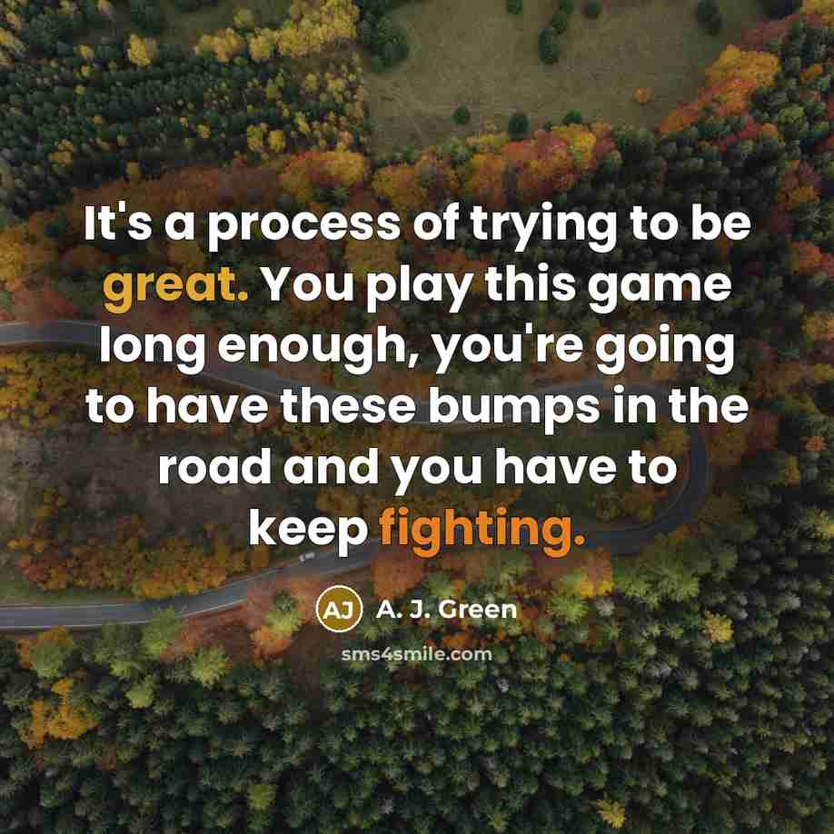 “It's a process of trying to be great. You play…” quote by A. J. Green