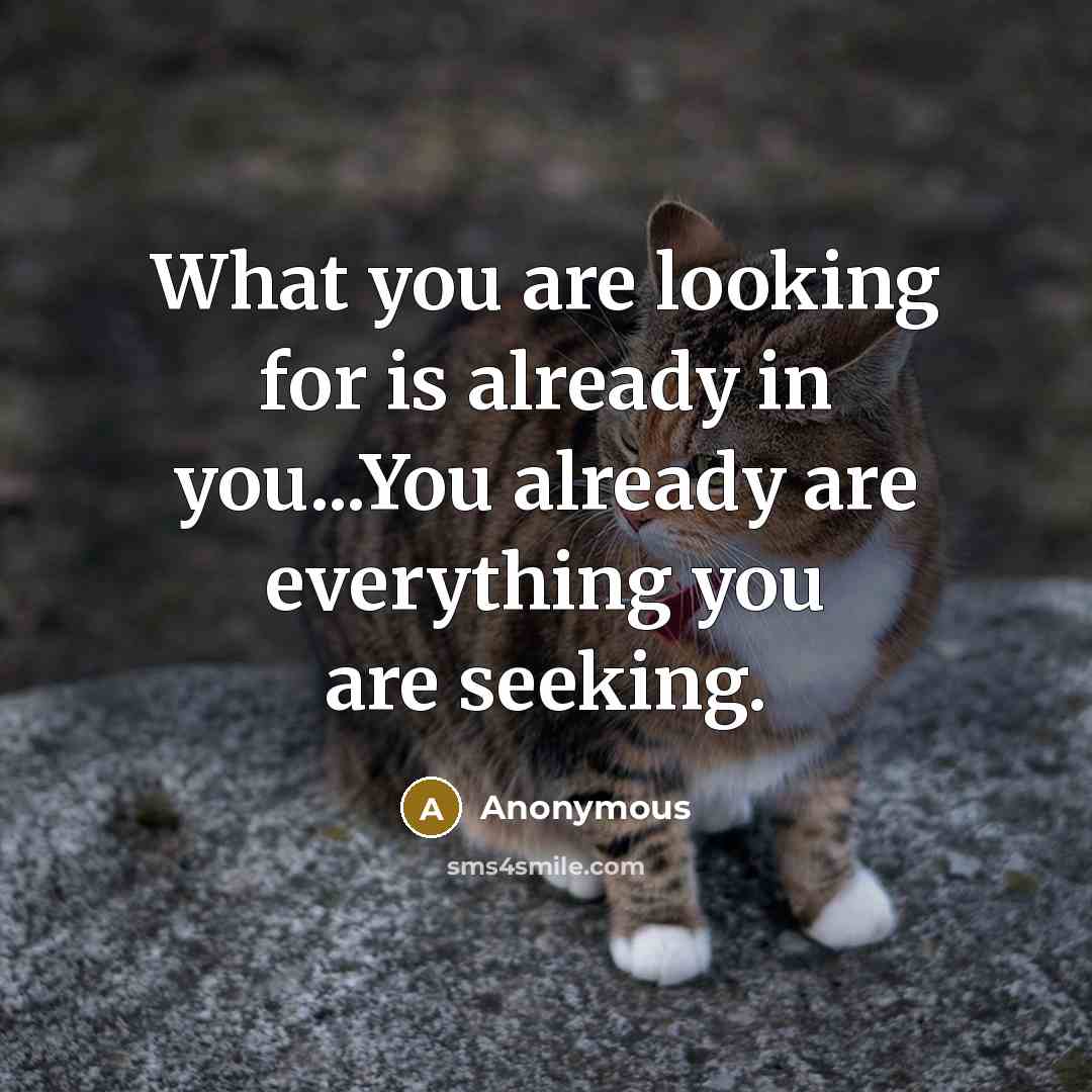 “What you are looking for is already in you...You already…” quote by Anonymous