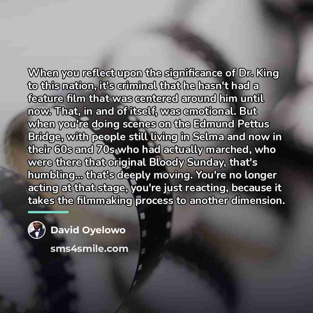 “When you reflect upon the significance of Dr. King to…” quote by David Oyelowo