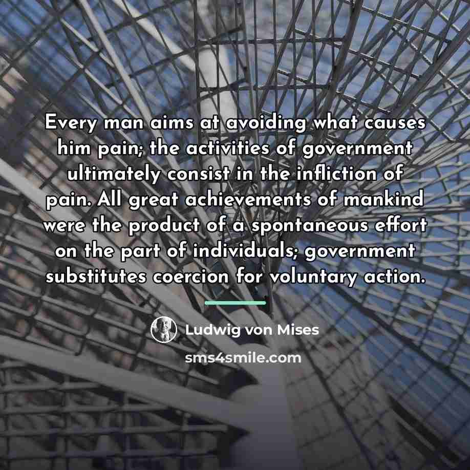 “Every man aims at avoiding what causes him pain; the…” quote by Ludwig von Mises