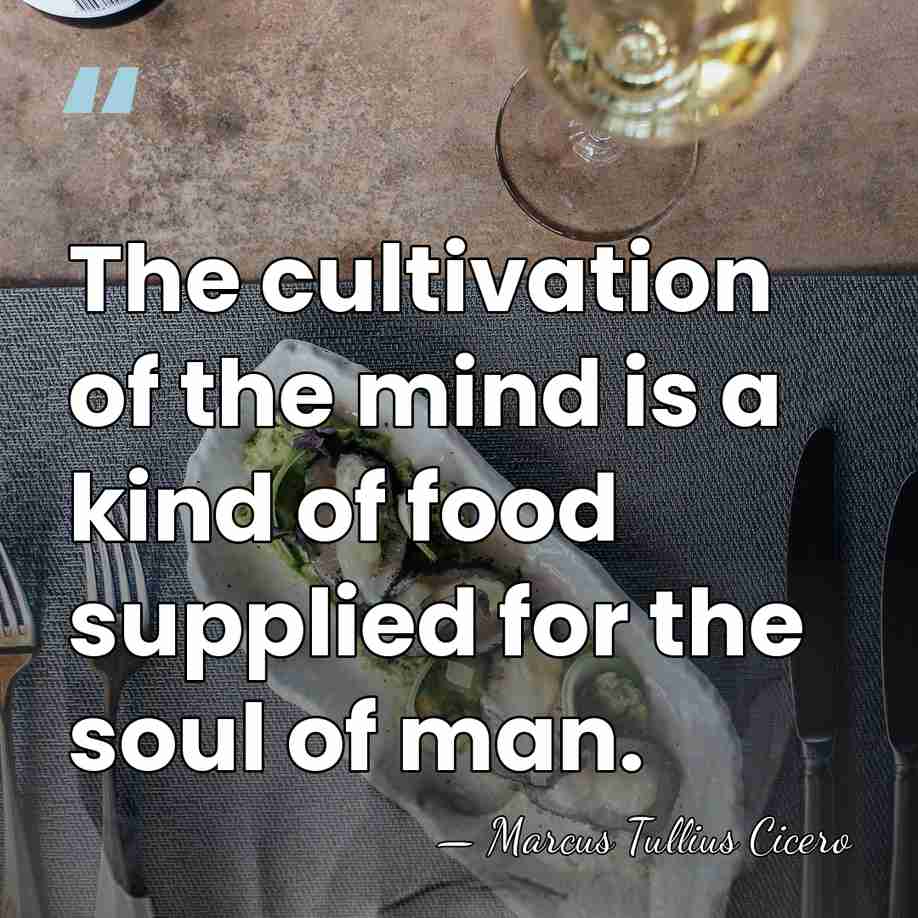 The cultivation of the mind is a kind of food supplied for&hellip; - Marcus Tullius Cicero
