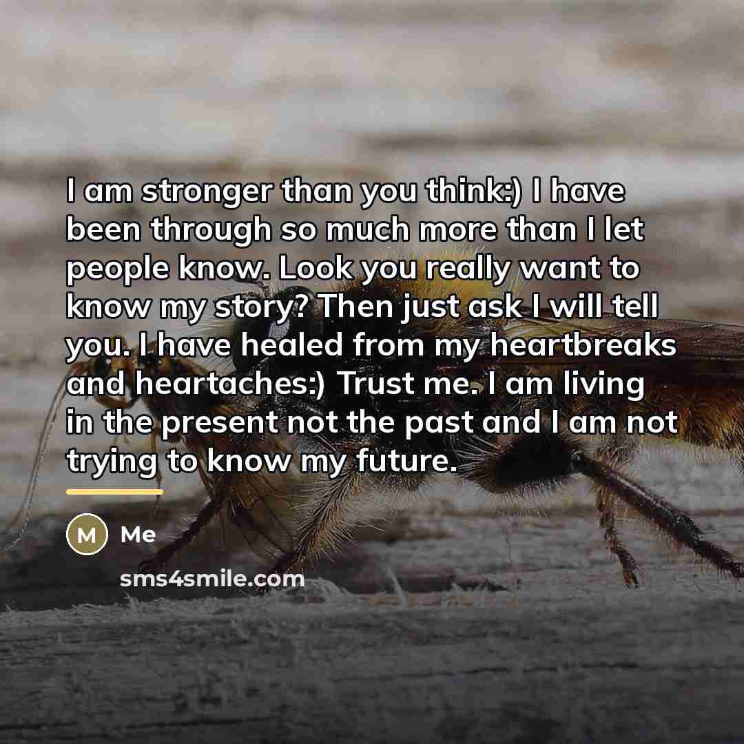 “I am stronger than you think:) I have been through…” quote by Me