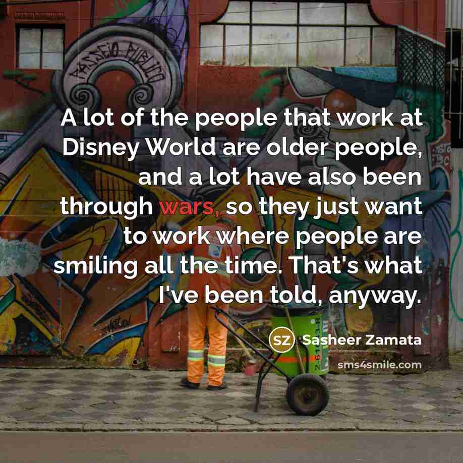 “A lot of the people that work at Disney World…” quote by Sasheer Zamata