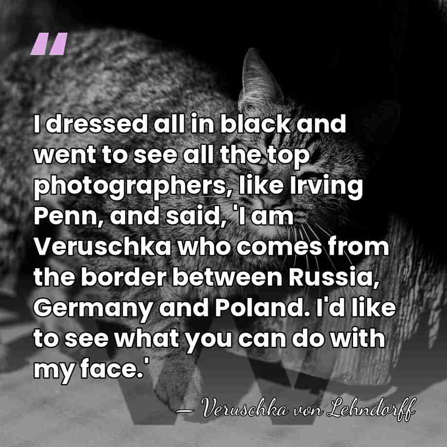 I dressed all in black and went to see all the top&hellip; - Veruschka von Lehndorff