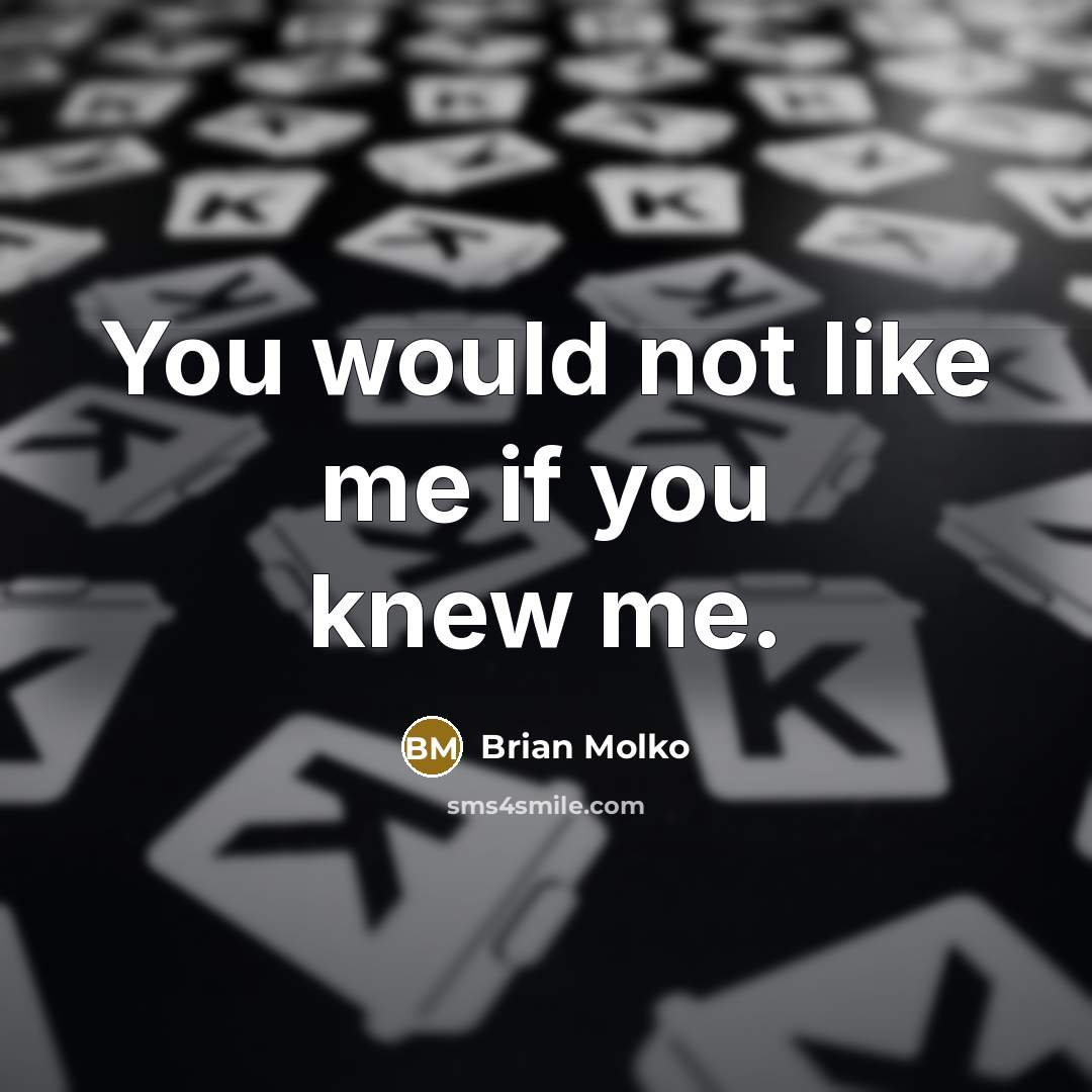 “You would not like me if you knew me.…” quote by Brian Molko