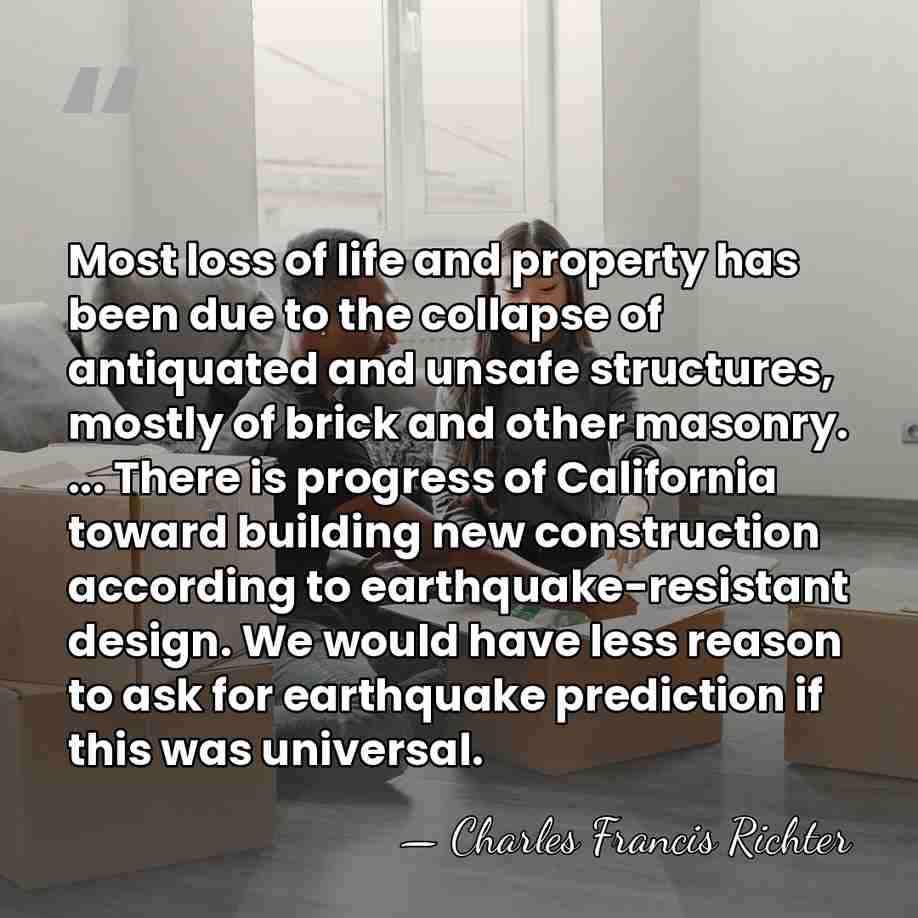 Most loss of life and property has been due to the collapse&hellip; - Charles Francis Richter