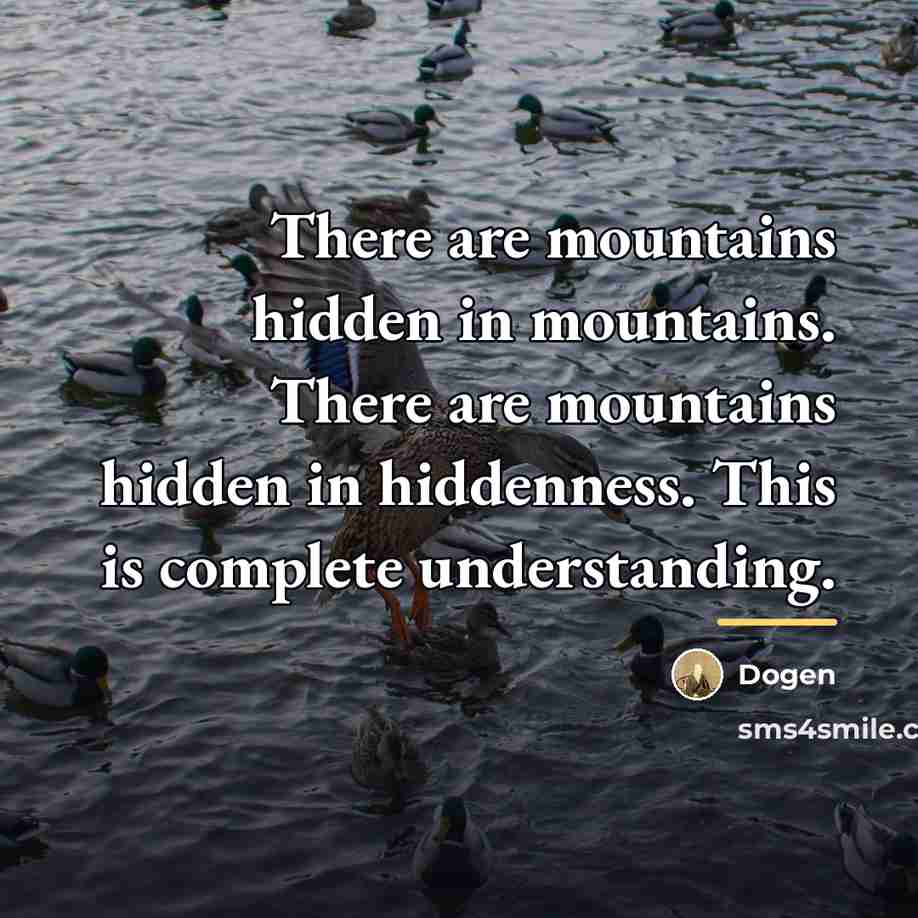 “There are mountains hidden in mountains. There are mountains hidden…” quote by Dogen