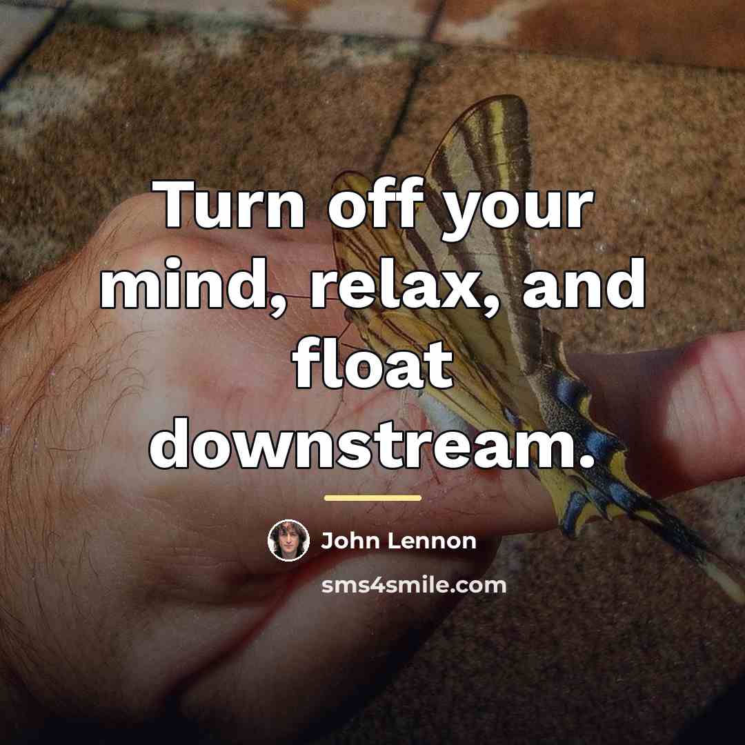 “Turn off your mind, relax, and float downstream.…” quote by John Lennon