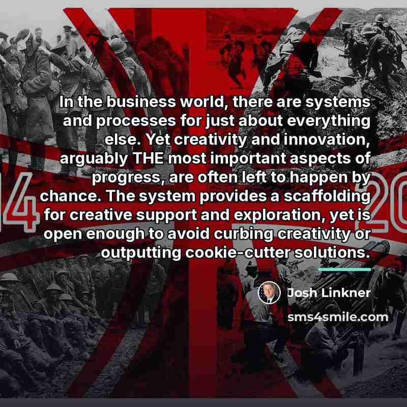 “In the business world, there are systems and processes for…” quote by Josh Linkner
