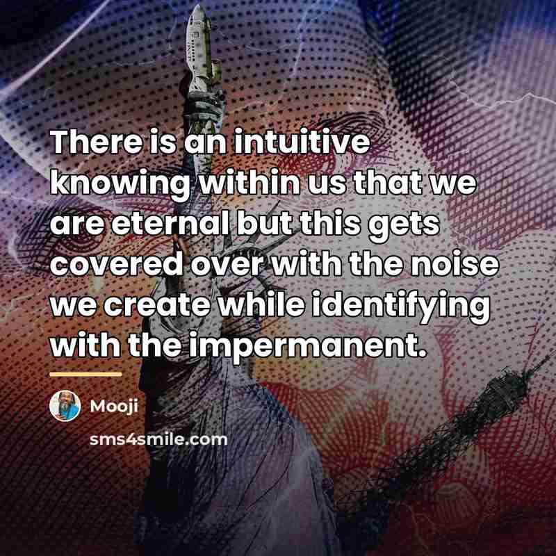 “There is an intuitive knowing within us that we are…” quote by Mooji