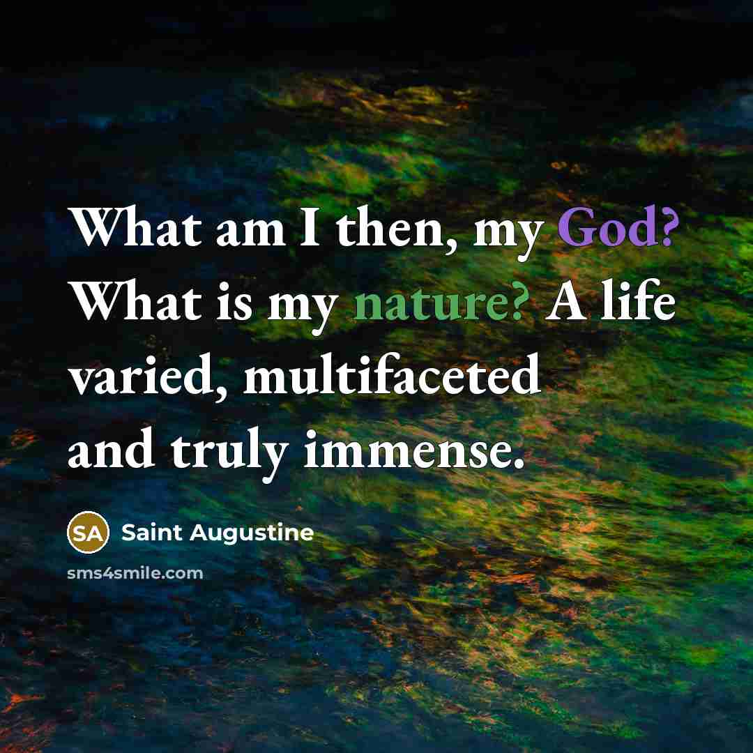 “What am I then, my God? What is my nature?…” quote by Saint Augustine
