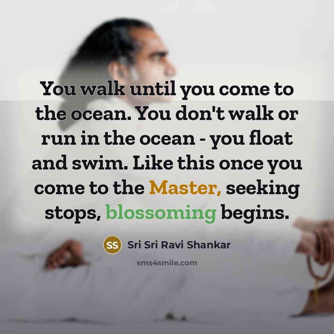 “You walk until you come to the ocean. You don't…” quote by Sri Sri Ravi Shankar