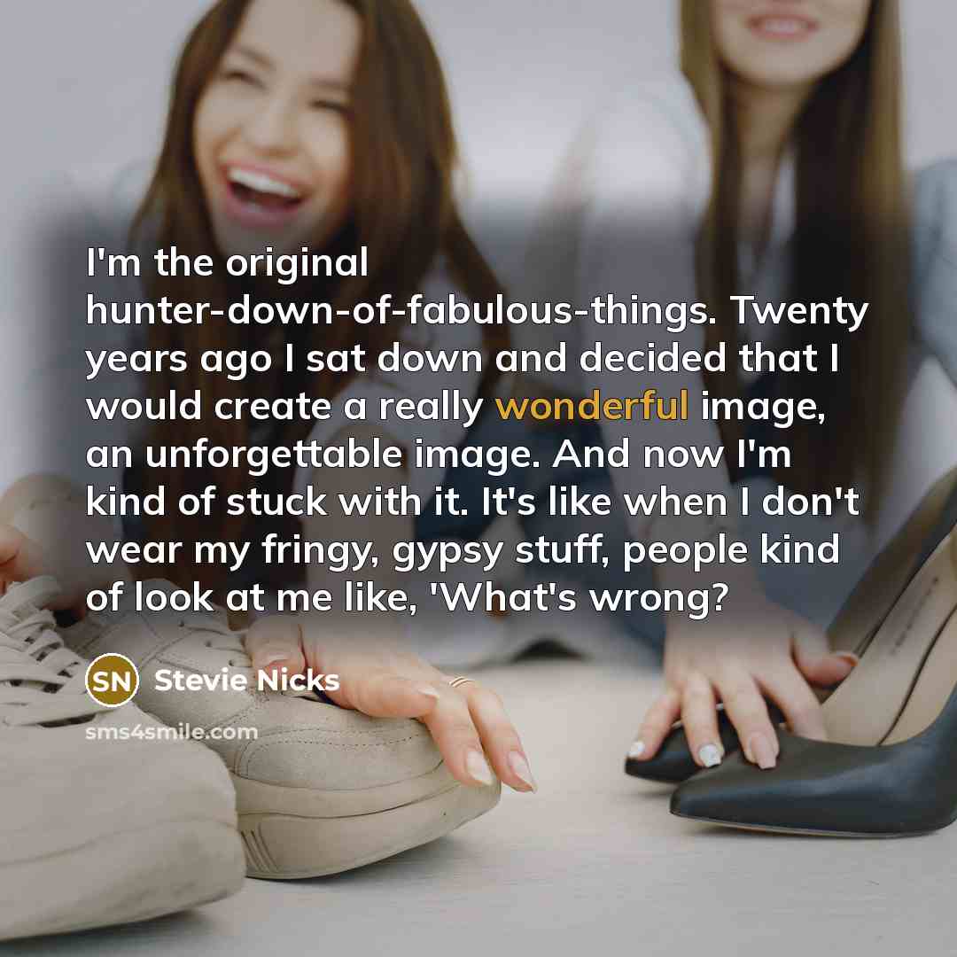 “I'm the original hunter-down-of-fabulous-things. Twenty years ago I sat down…” quote by Stevie Nicks