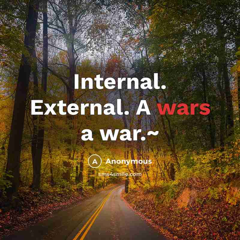 “Internal. External. A wars a war.~” quote by Anonymous