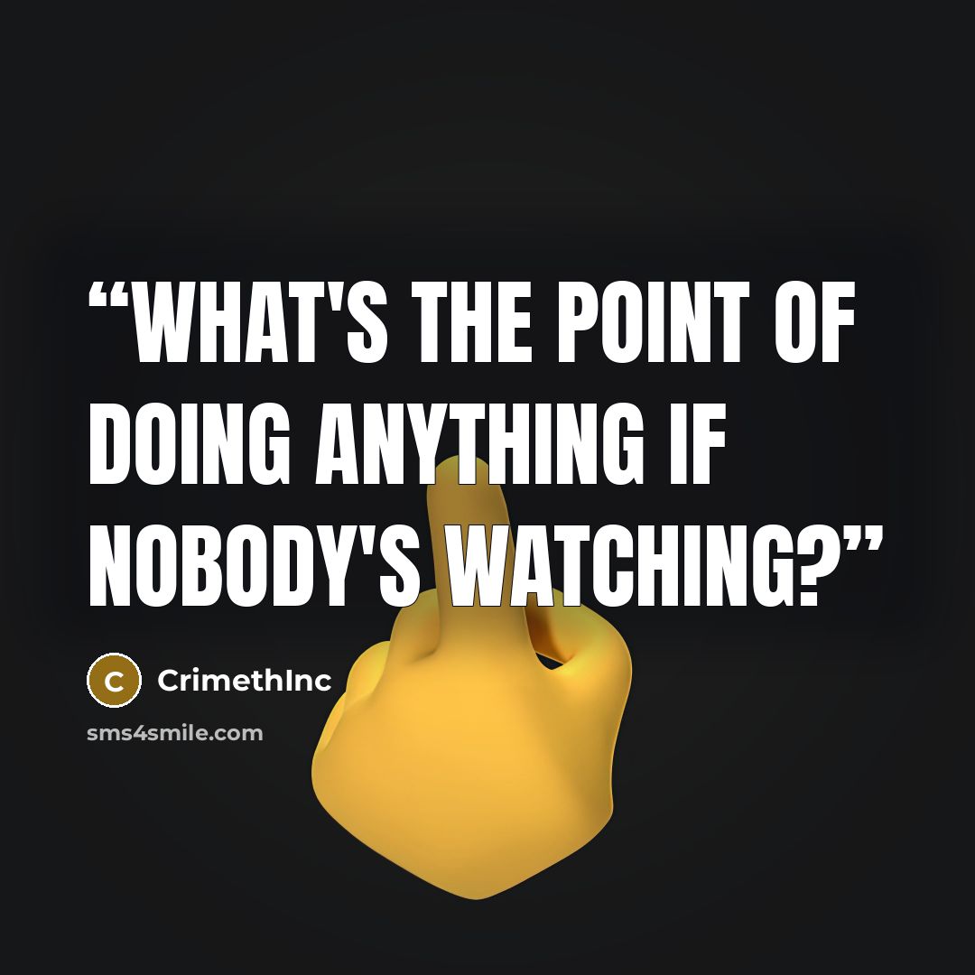 “What's the point of doing anything if nobody's watching?” quote by CrimethInc