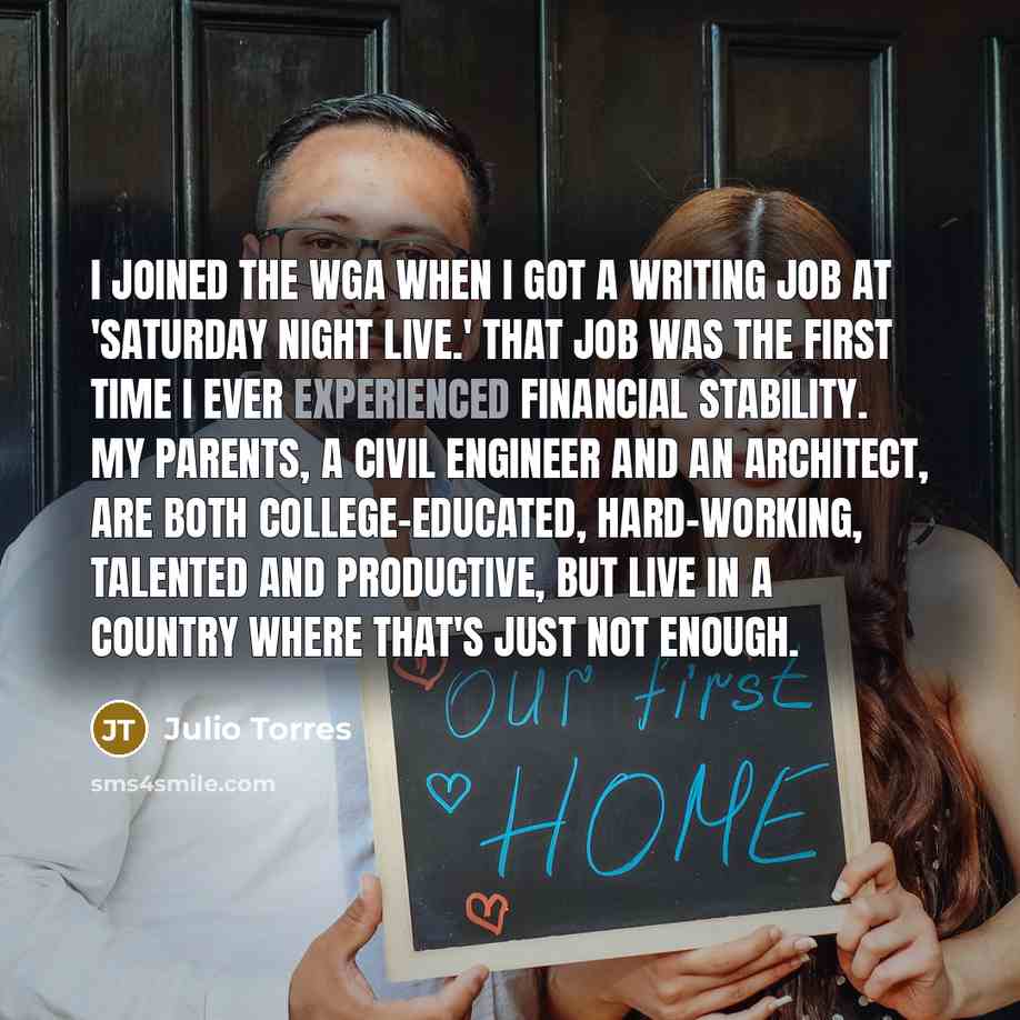 “I joined the WGA when I got a writing job…” quote by Julio Torres