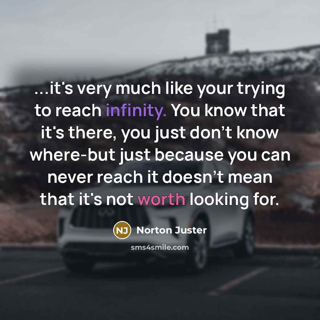 “...it's very much like your trying to reach infinity. You…” quote by Norton Juster