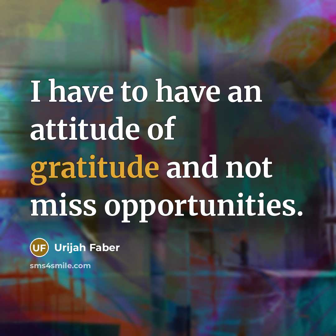 “I have to have an attitude of gratitude and not…” quote by Urijah Faber