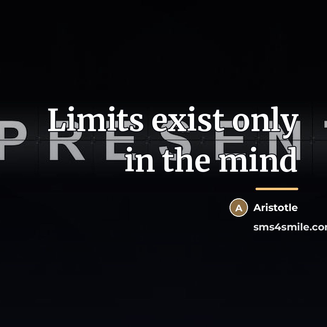 “Limits exist only in the mind…” quote by Aristotle