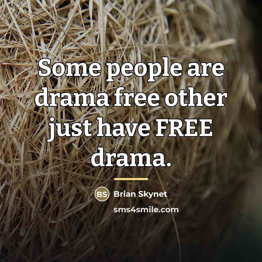 “Some people are drama free other just have FREE drama.…” quote by Brian Skynet