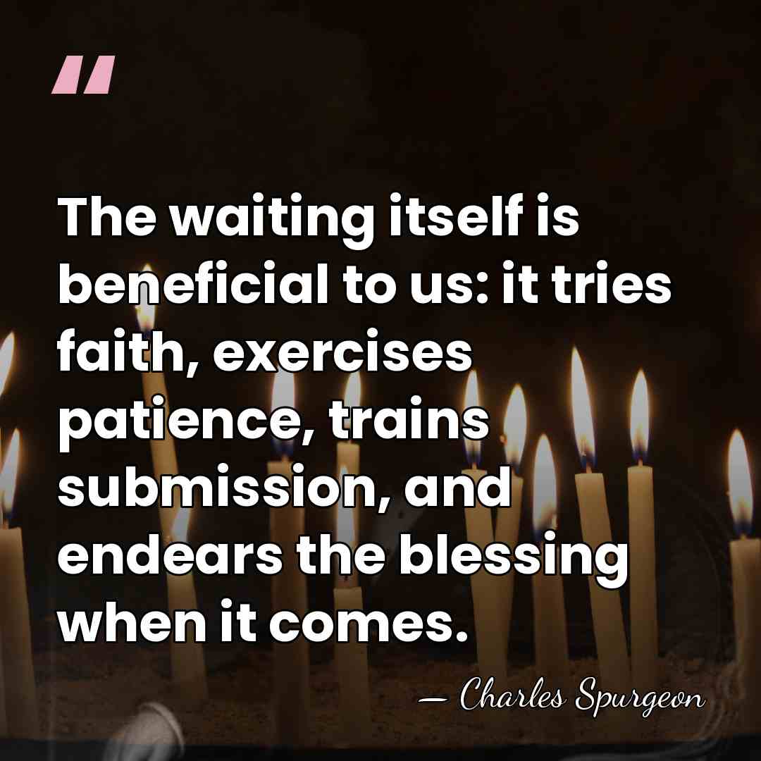 The waiting itself is beneficial to us: it tries faith, exercises patience,&hellip; - Charles Spurgeon