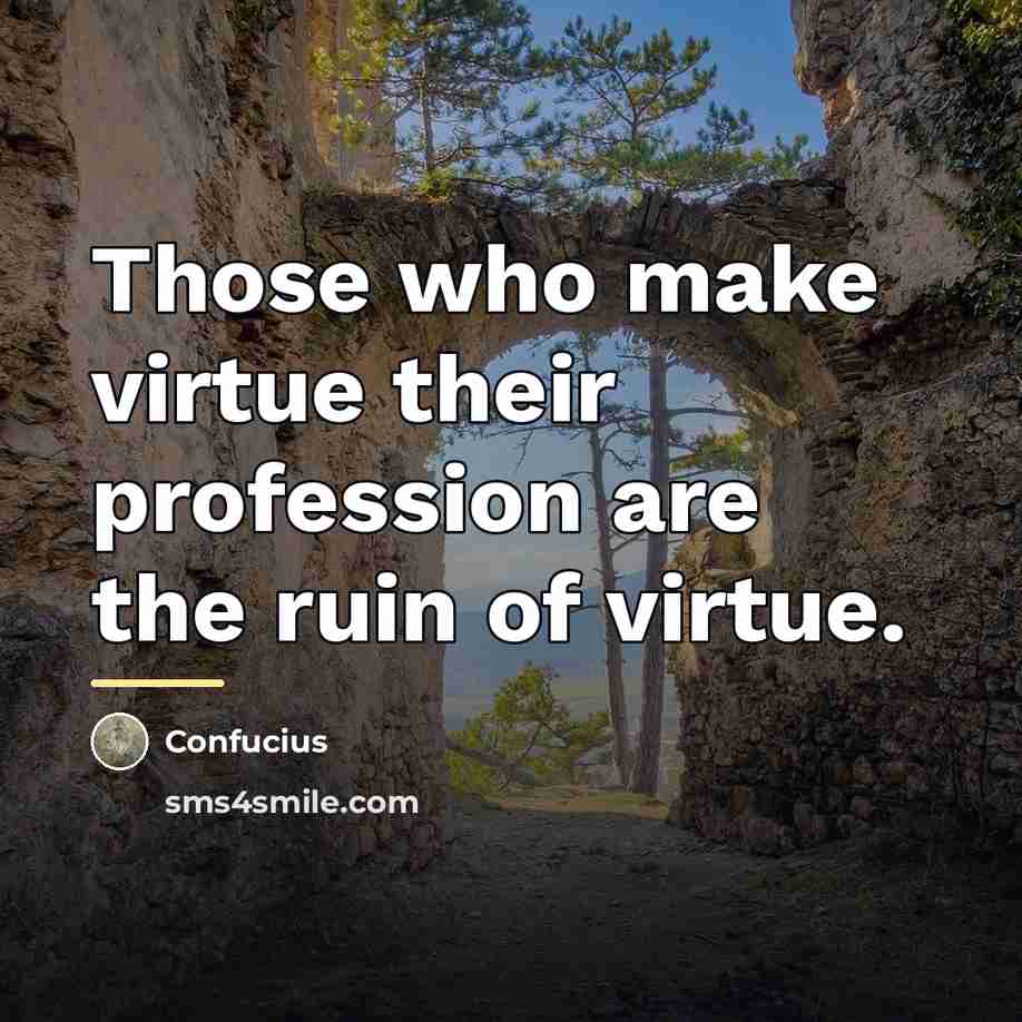 “Those who make virtue their profession are the ruin of…” quote by Confucius