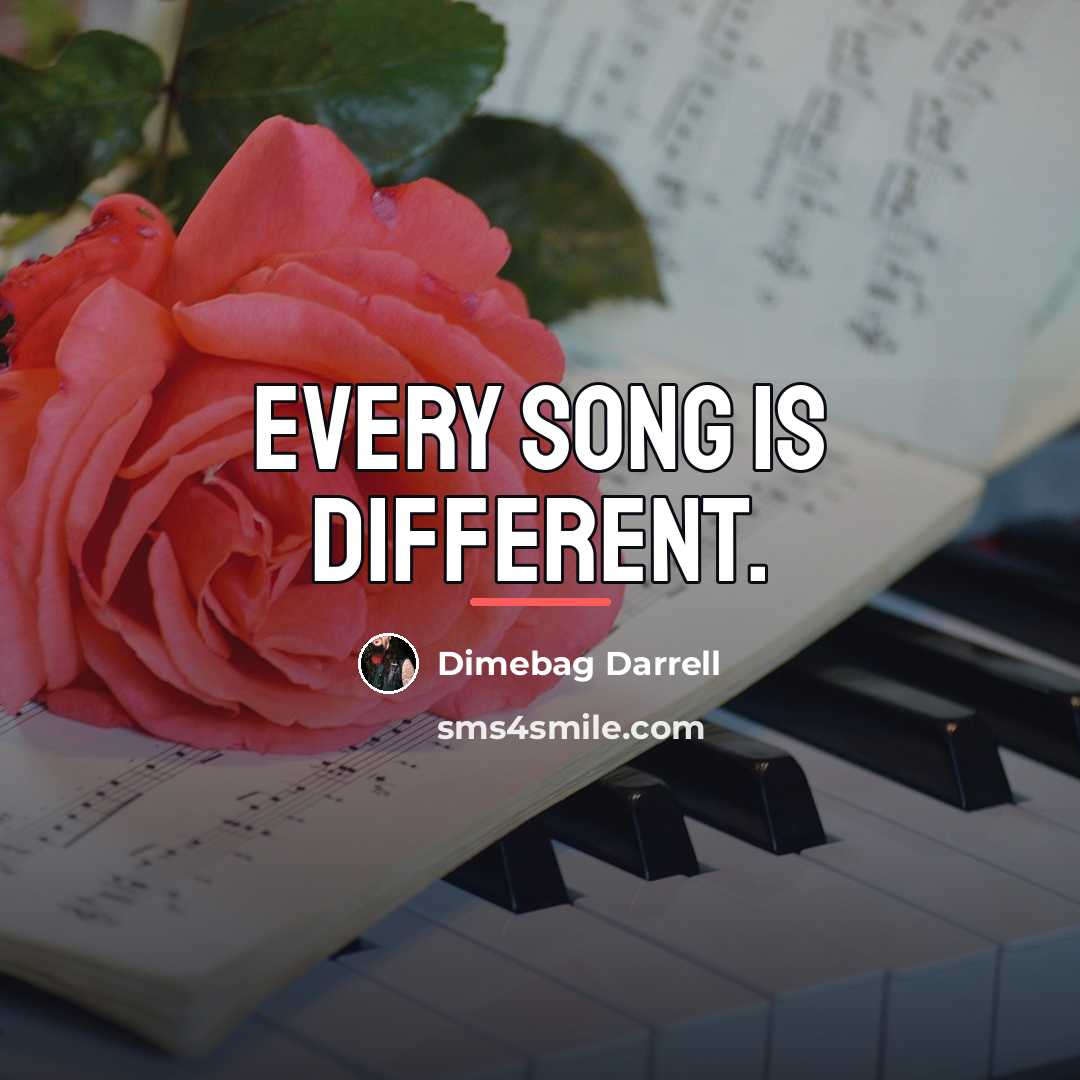 “Every song is different.…” quote by Dimebag Darrell