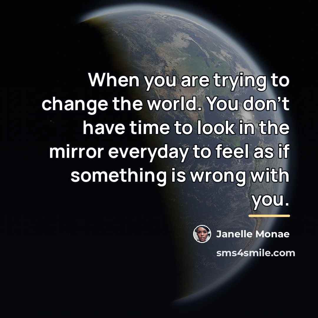 “When you are trying to change the world. You don't…” quote by Janelle Monae