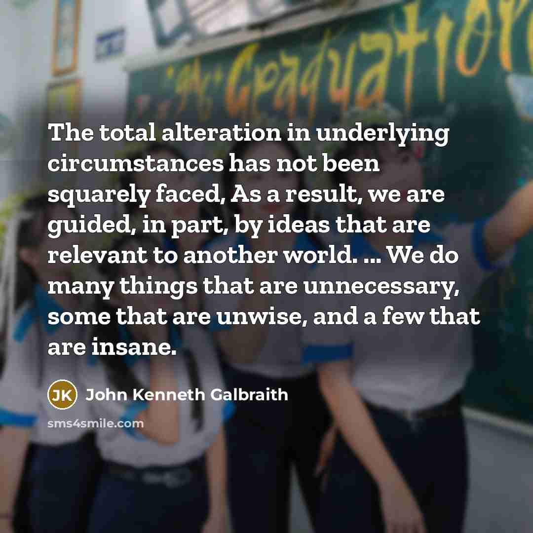 “The total alteration in underlying circumstances has not been squarely…” quote by John Kenneth Galbraith