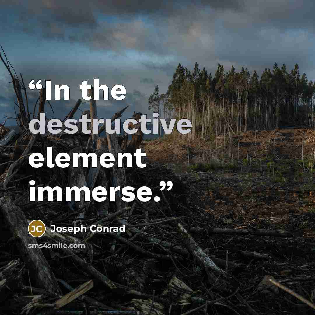 “In the destructive element immerse.” quote by Joseph Conrad