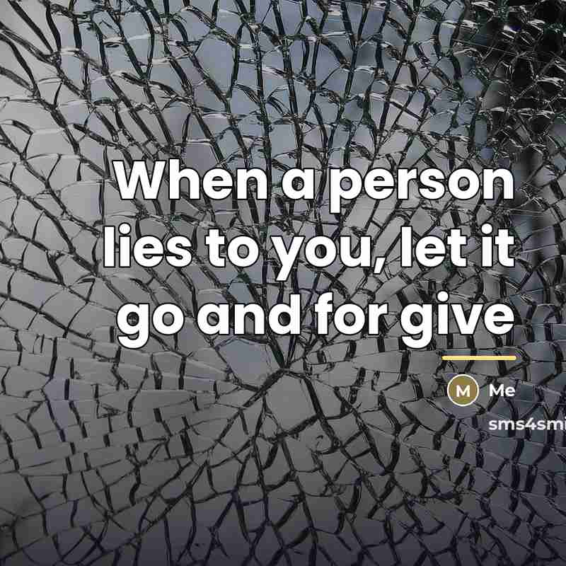 “When a person lies to you, let it go and…” quote by Me
