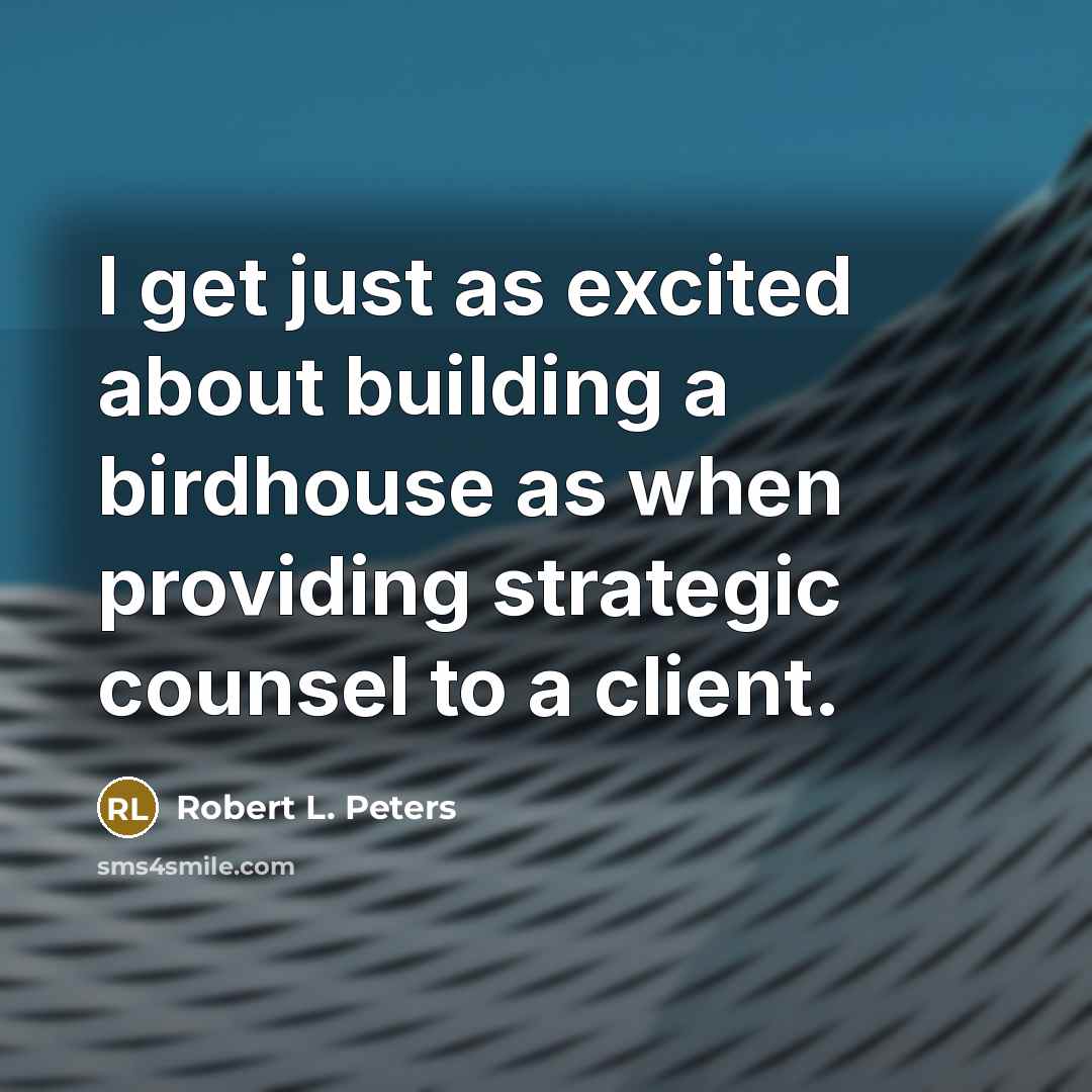 “I get just as excited about building a birdhouse as…” quote by Robert L. Peters
