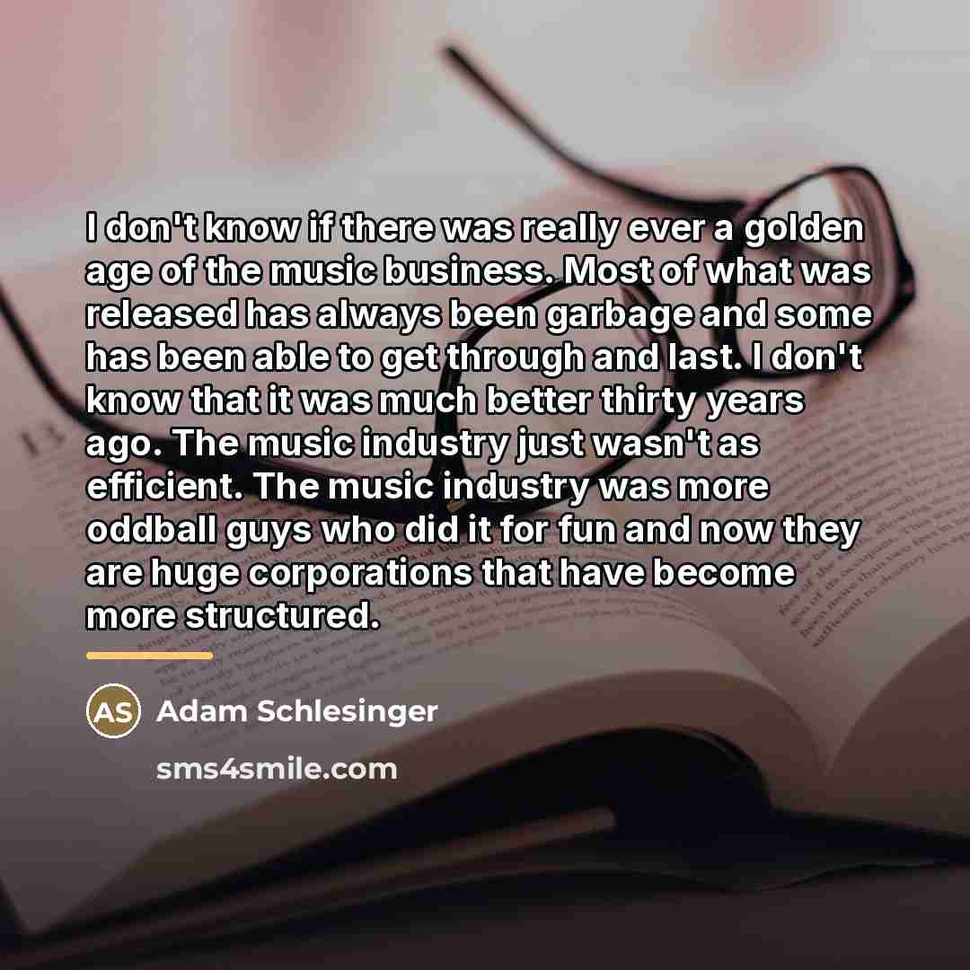 “I don't know if there was really ever a golden…” quote by Adam Schlesinger