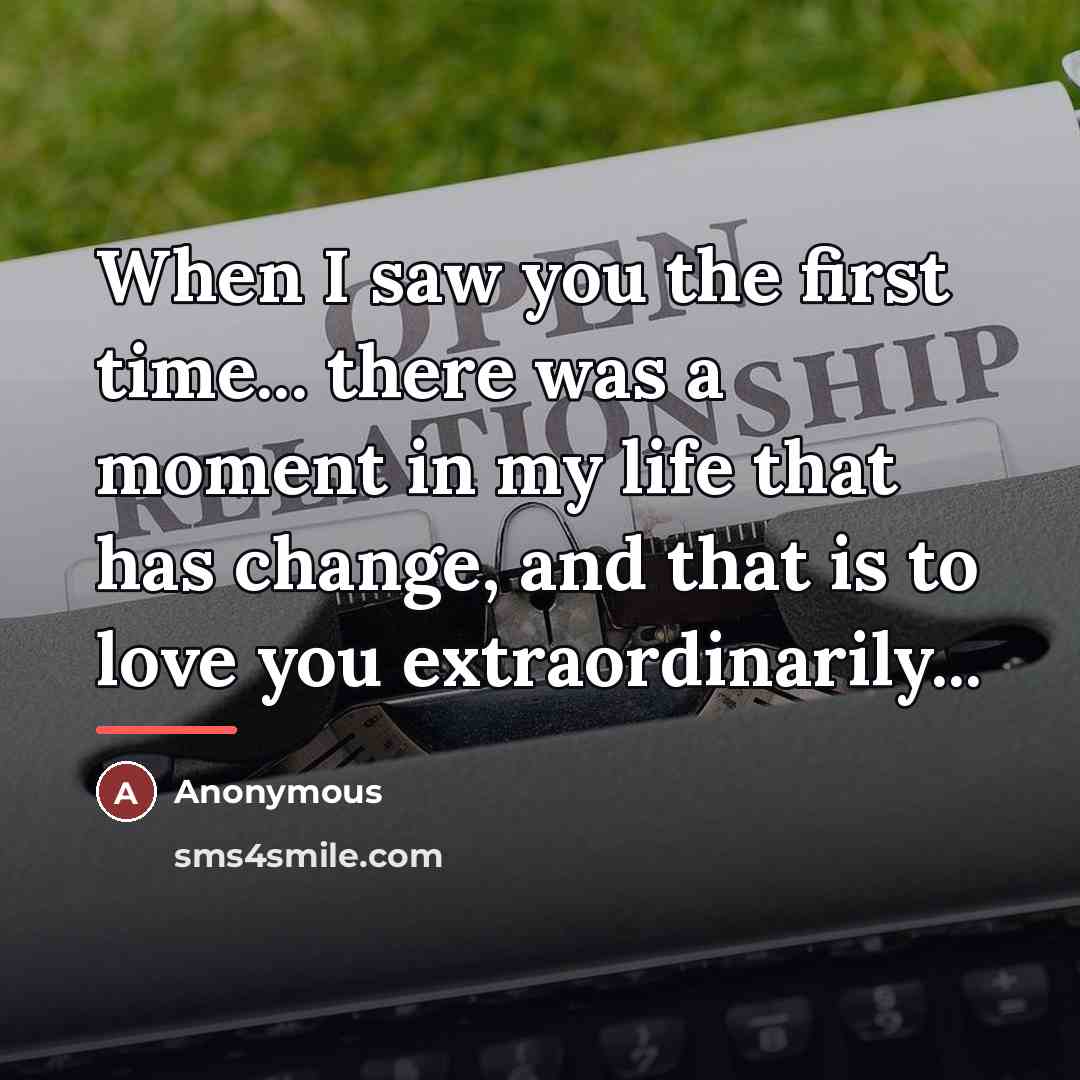 “When I saw you the first time... there was a…” quote by Anonymous