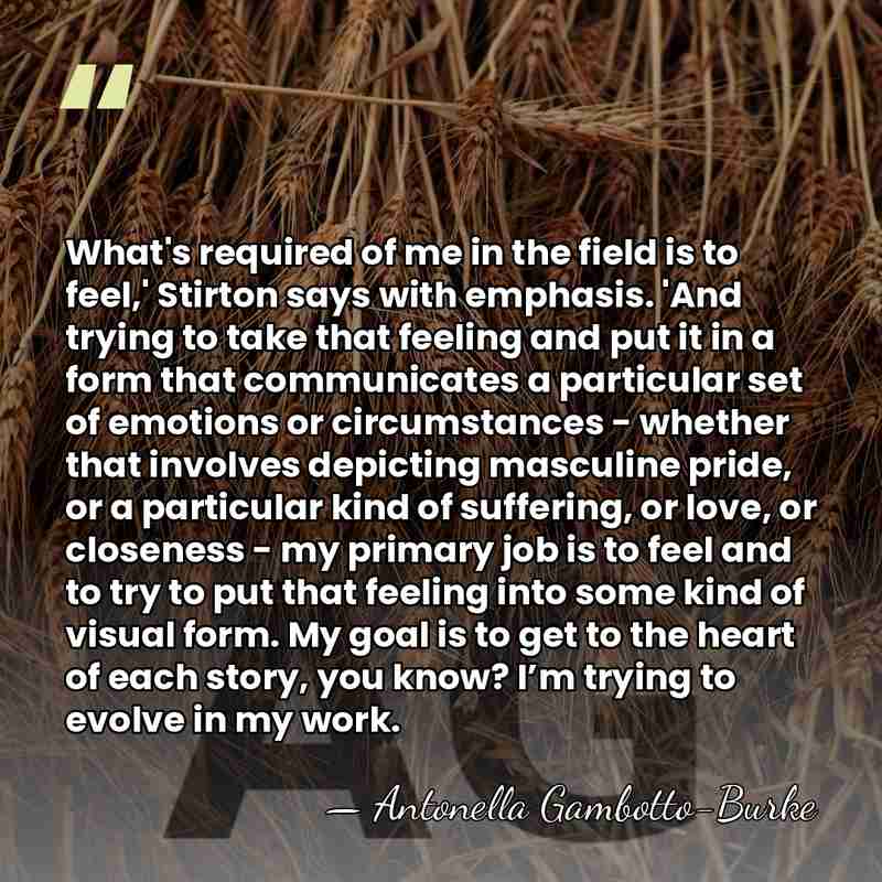 What's required of me in the field is to feel,' Stirton says&hellip; - Antonella Gambotto-Burke