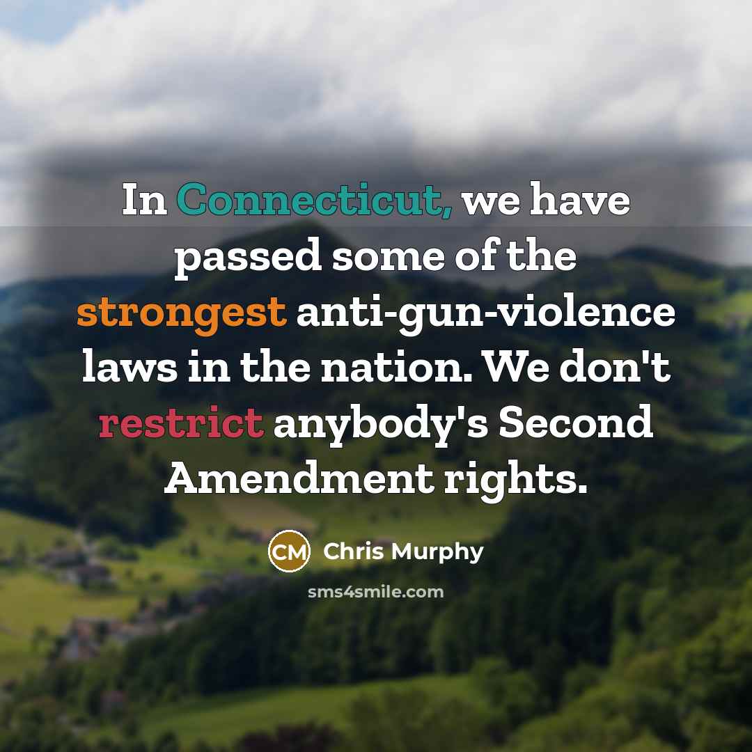 “In Connecticut, we have passed some of the strongest anti-gun-violence laws in the nation. We don't restrict anybody's Second Amendment rights.” quote by Chris Murphy