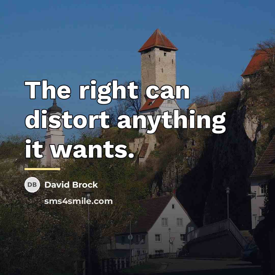 “The right can distort anything it wants.…” quote by David Brock