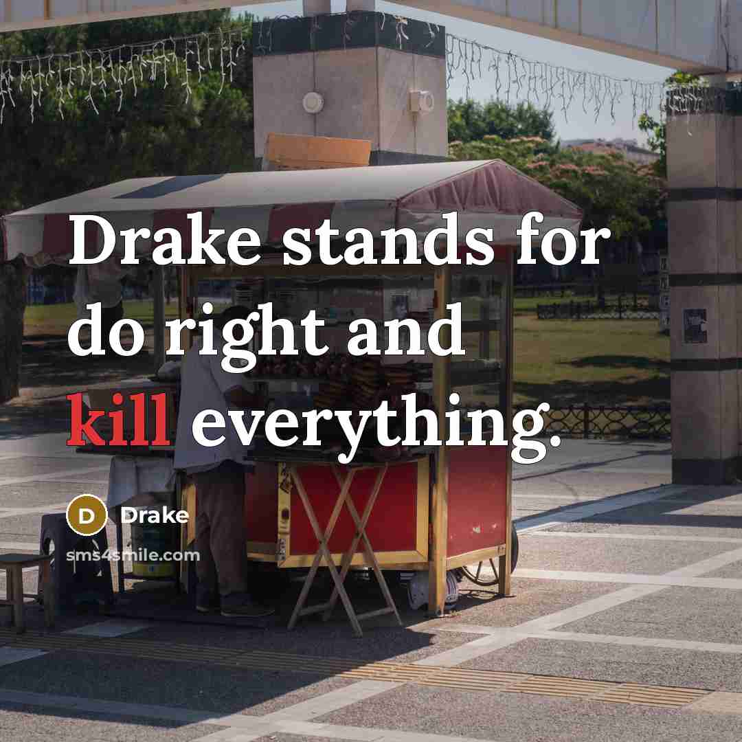 “Drake stands for do right and kill everything.…” quote by Drake