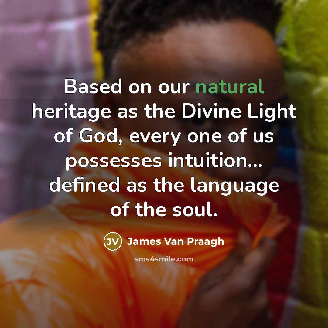 “Based on our natural heritage as the Divine Light of…” quote by James Van Praagh