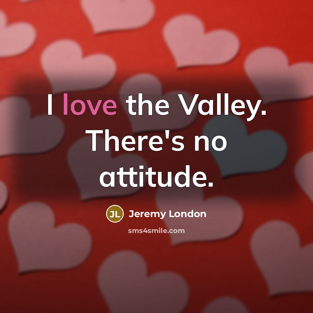 “I love the Valley. There's no attitude.…” quote by Jeremy London