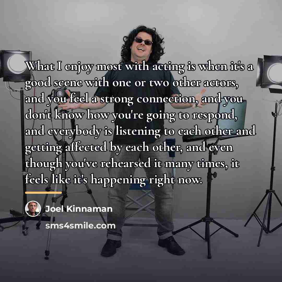 “What I enjoy most with acting is when it's a…” quote by Joel Kinnaman