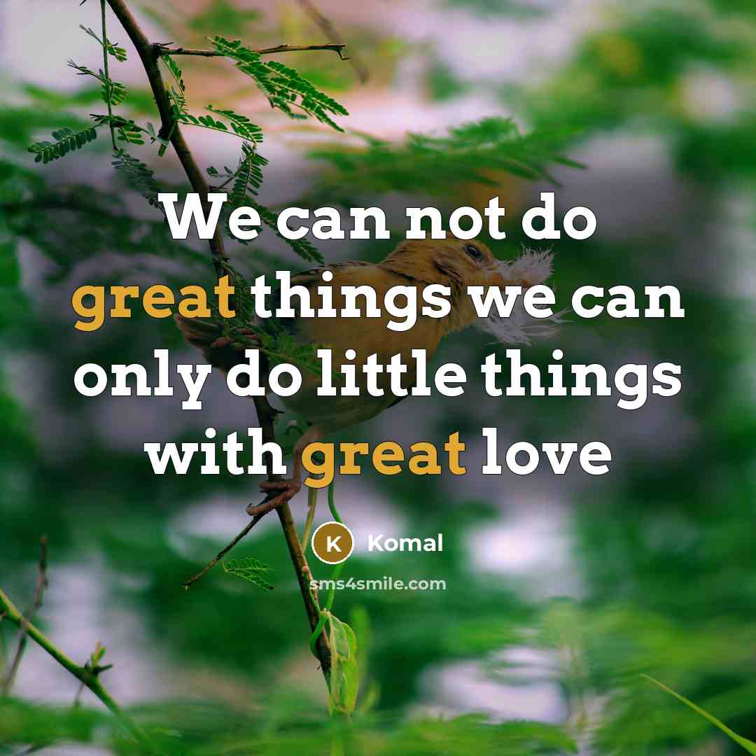 “We can not do great things we can only do…” quote by Komal