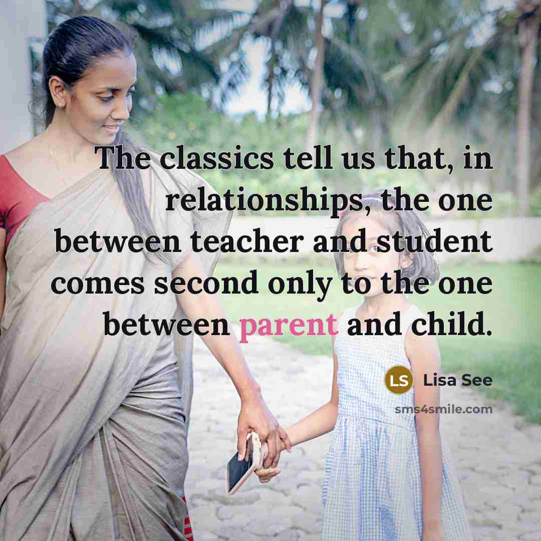 “The classics tell us that, in relationships, the one between…” quote by Lisa See