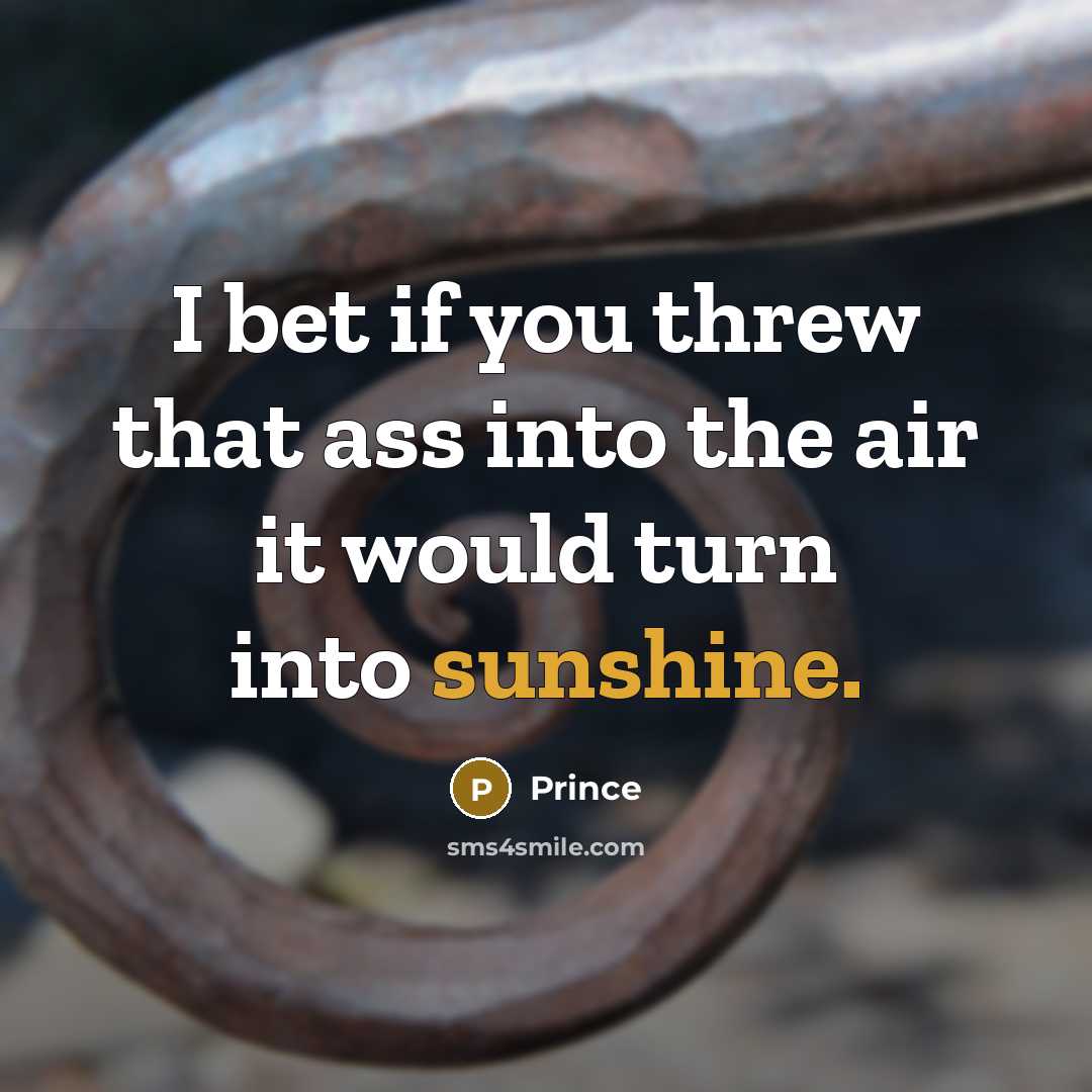 “I bet if you threw that ass into the air…” quote by Prince
