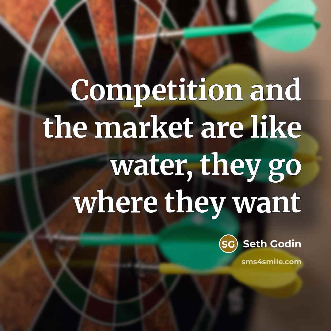 “Competition and the market are like water, they go where…” quote by Seth Godin