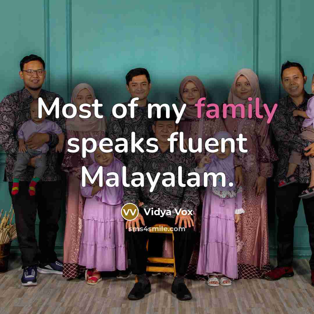 “Most of my family speaks fluent Malayalam.…” quote by Vidya Vox